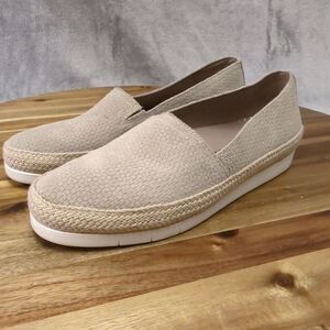 DONALD J PLINER Paryn Women Tan Leather Slip On Loafer Espadrille Shoes Sz 7.5 M